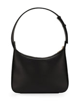 Dolce & Gabbana Shoulder Bag 3.5 in Black Leather with Gold Logo Plaque Black