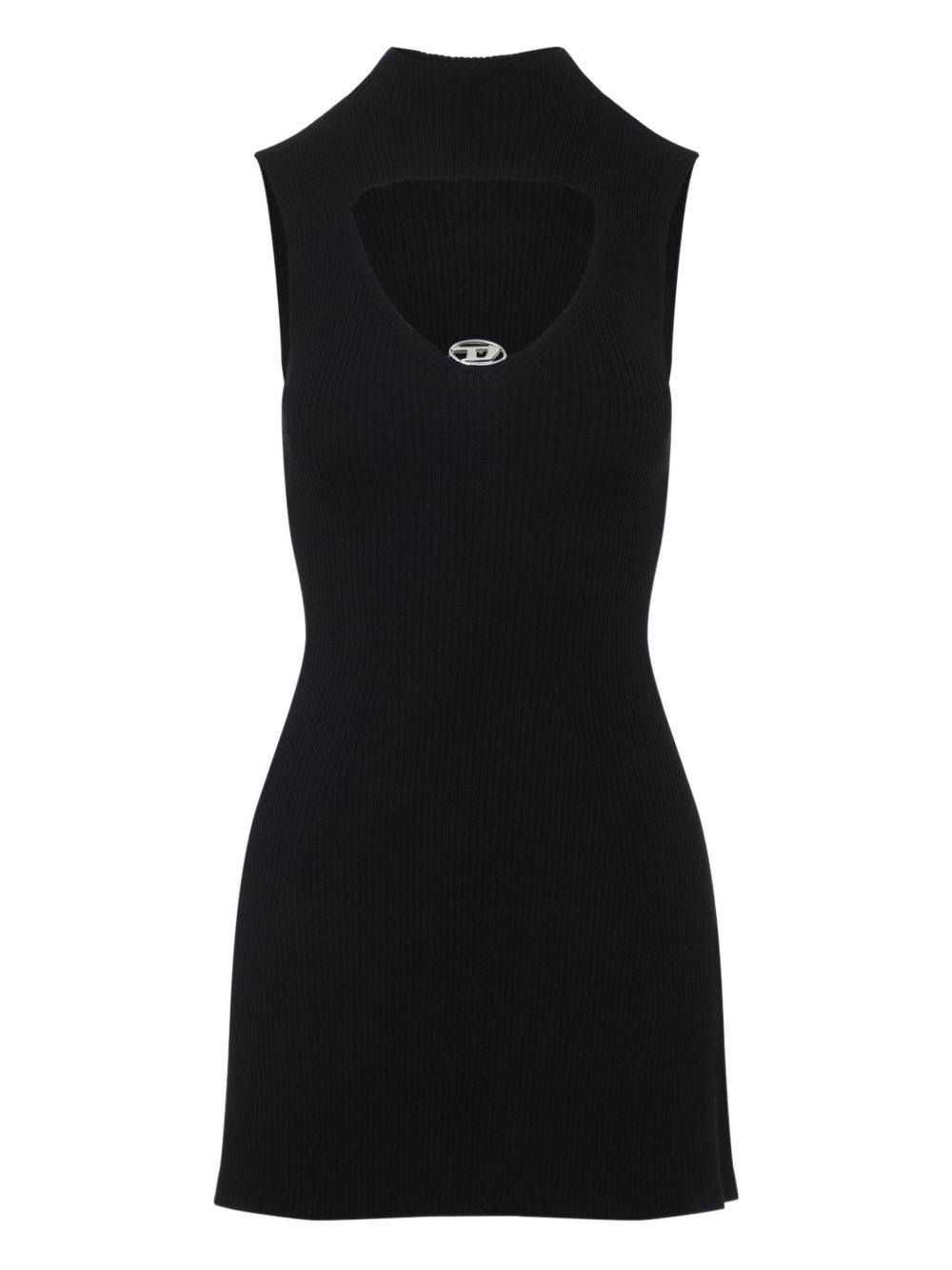Diesel Silk-Nylon Midi Dress Black black
