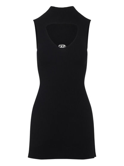 Diesel Silk-Nylon Midi Dress Black black