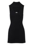 Diesel Silk-Nylon Midi Dress Black black