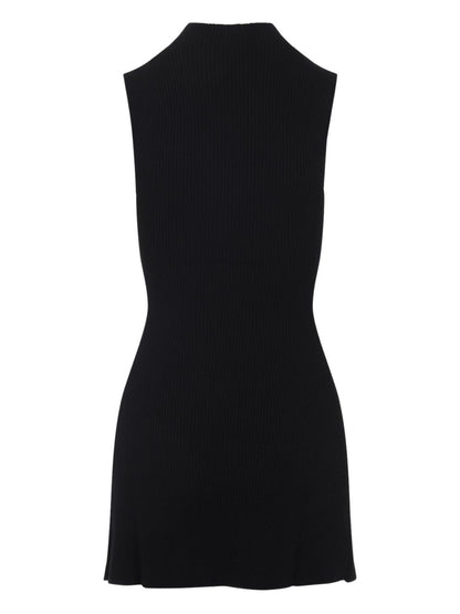 Diesel Silk-Nylon Midi Dress Black black