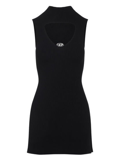 Diesel Silk-Nylon Midi Dress Black black