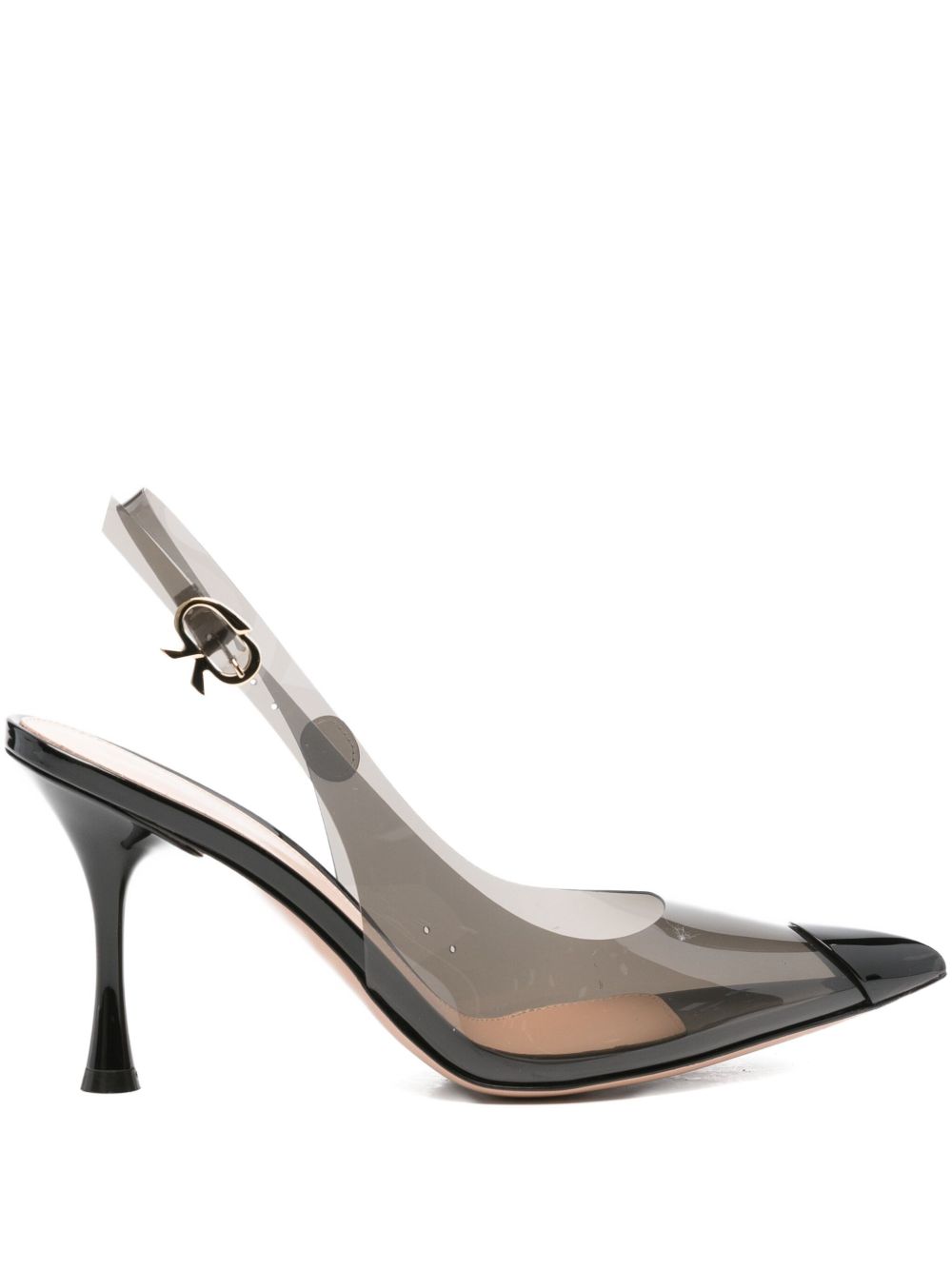 Gianvito Rossi Pointed-Toe Transparent Slingback Pumps Black