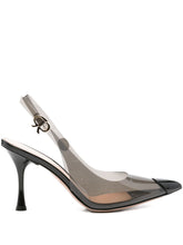 Gianvito Rossi Pointed-Toe Transparent Slingback Pumps Black