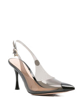 Gianvito Rossi Pointed-Toe Transparent Slingback Pumps Black