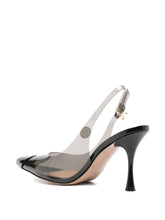 Gianvito Rossi Pointed-Toe Transparent Slingback Pumps Black