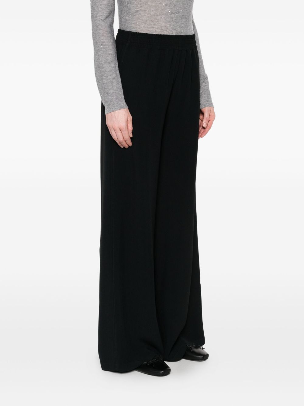 Fabiana Filippi Wide-Leg Full-Length Trousers in Black Black