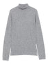Fabiana Filippi Wool Fine-Knit Turtleneck Sweater Grey