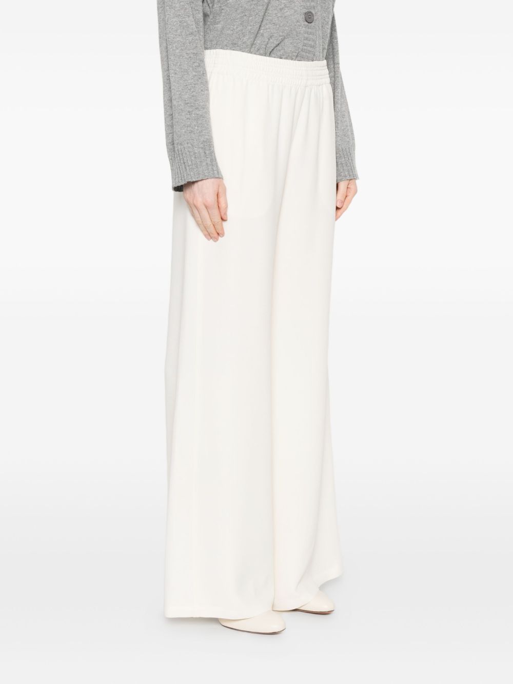 Fabiana Filippi Wide-Leg Wool Trousers White