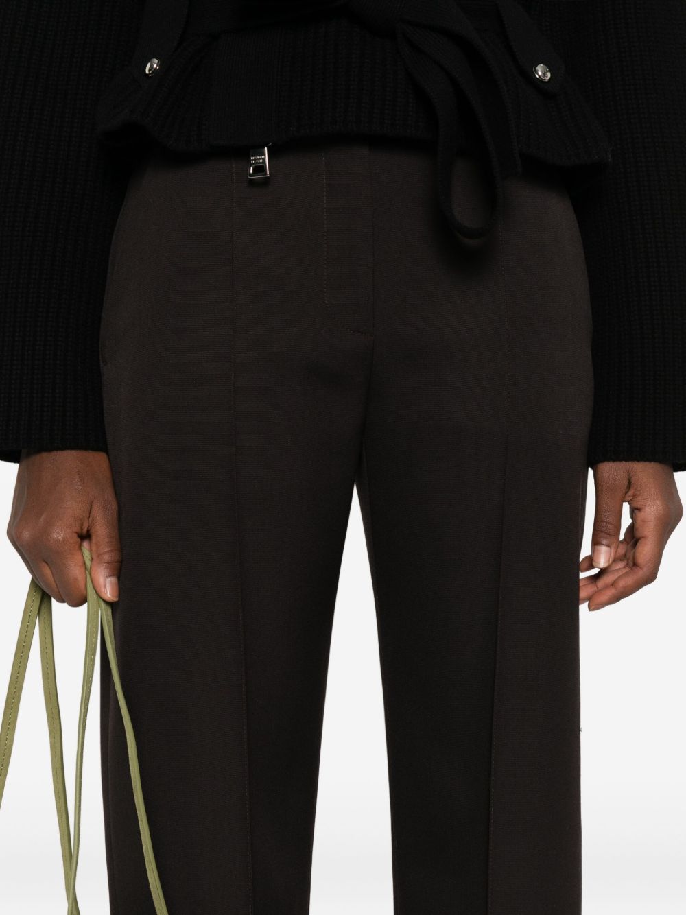 Alexander McQueen Pressed-crease tailored trousers Brown