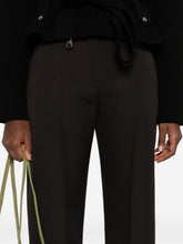Alexander McQueen Pressed-crease tailored trousers Brown