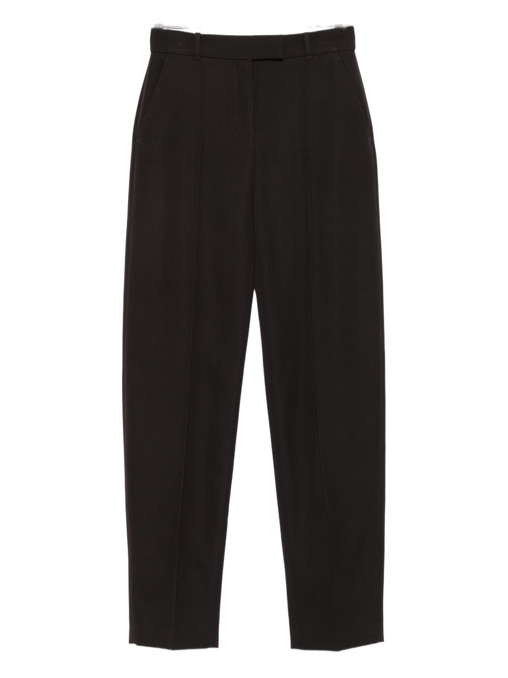 Alexander Mcqueen Tailored Wool Pressed Crease Trousers Brown brown