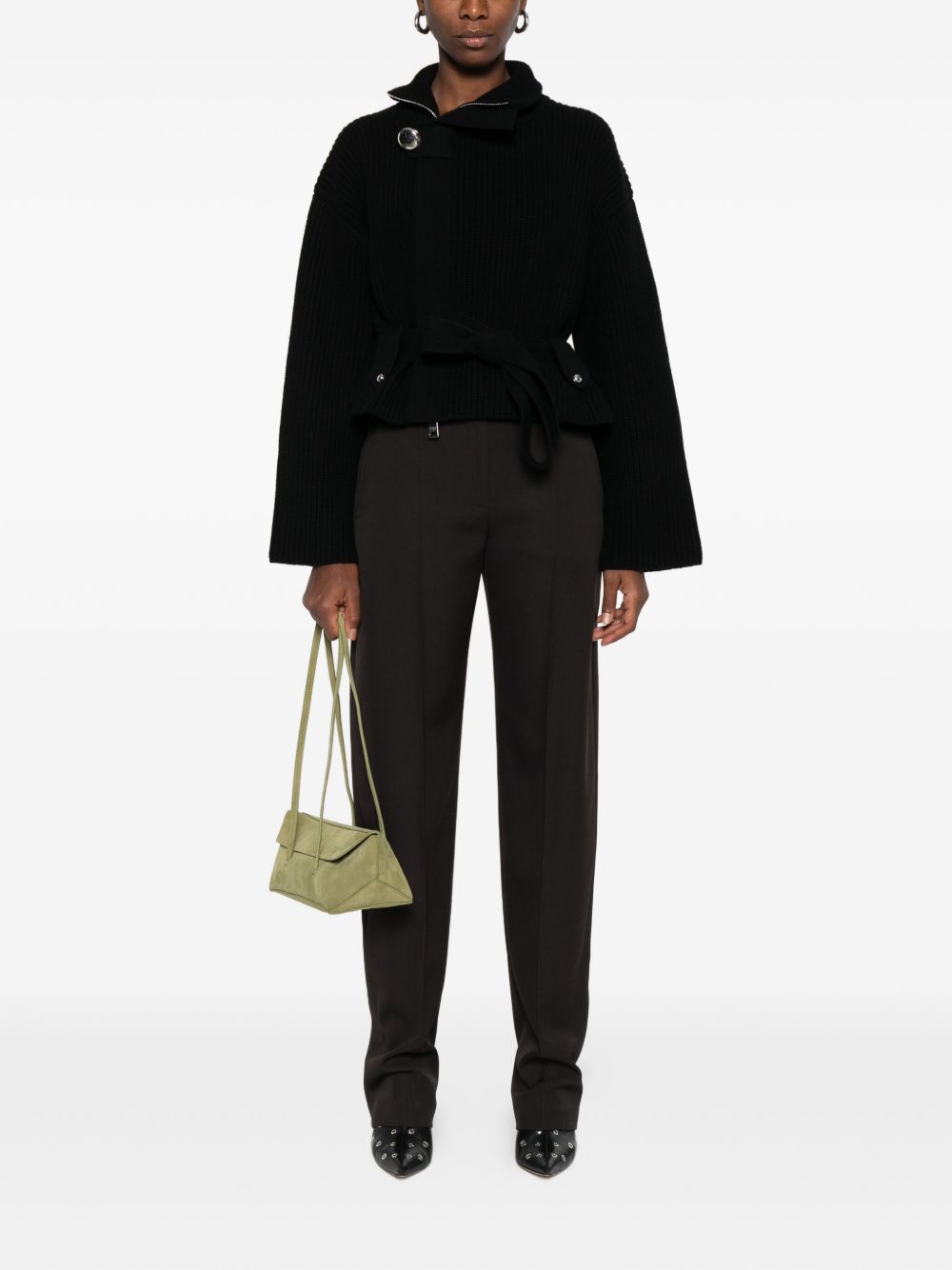 Alexander McQueen Pressed-crease tailored trousers Brown