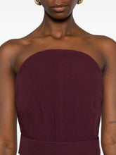 Solace London Strapless Burgundy Straight Midi Dress Purple