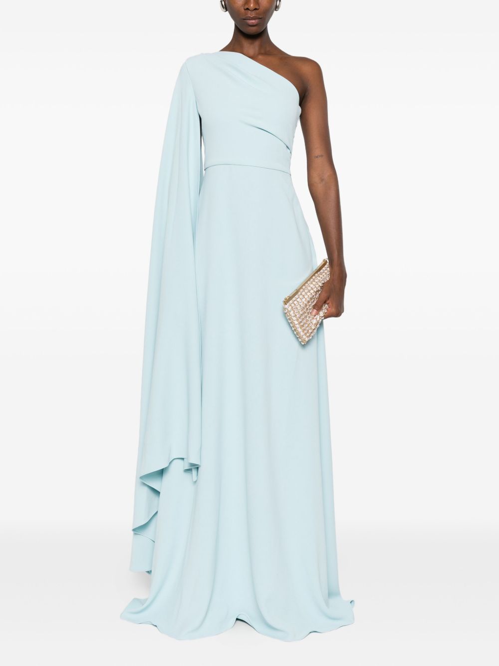 Solace London One-Shoulder Clear Blue Maxi Dress Clear Blue