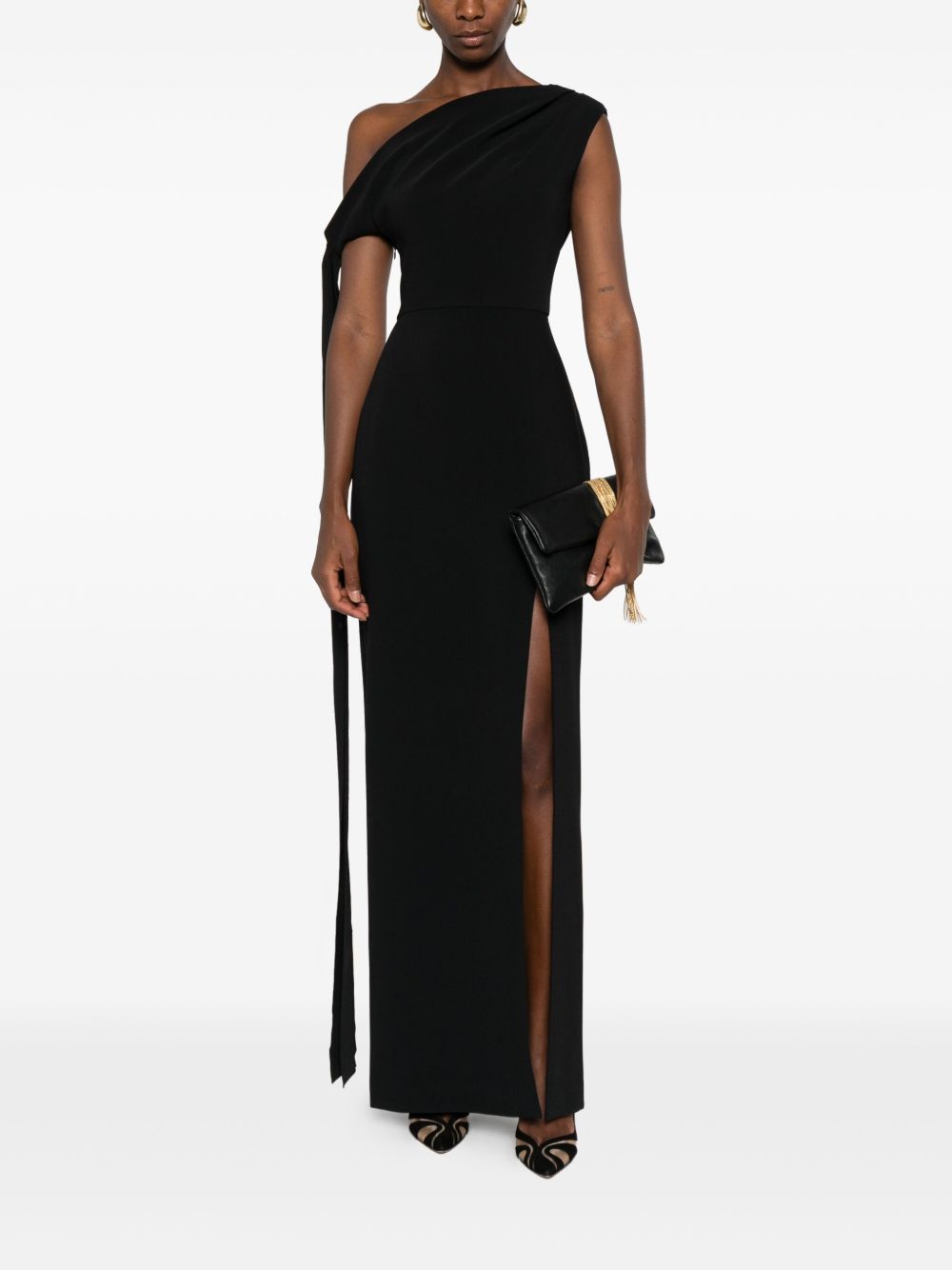 Solace London Sleeveless Side-Split Maxi Dress Black