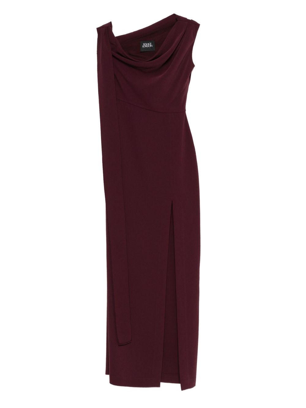 Solace London Cowl-Neck Sleeveless Midi Dress Purple