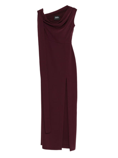 Solace London Cowl-Neck Sleeveless Midi Dress Purple