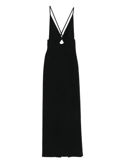 Solace London Cross-Back Sleeveless Maxi Dress Black