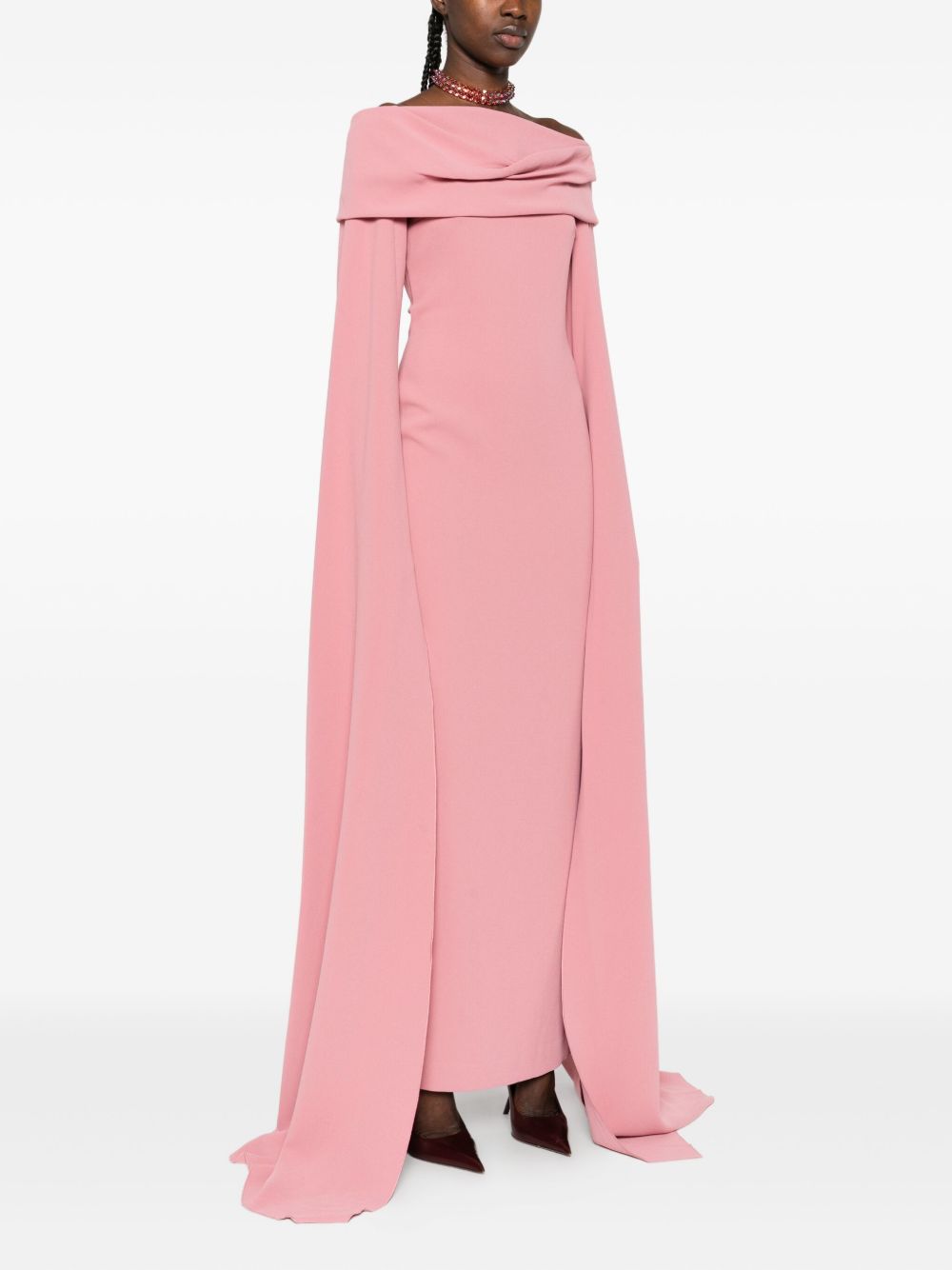 Solace London Off-Shoulder Maxi Dress Pink pink