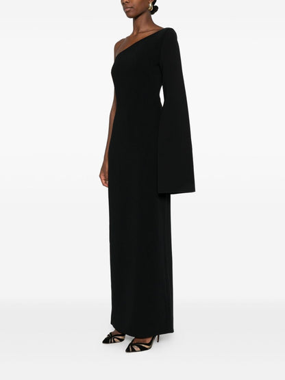 Solace London One-Shoulder Black Maxi Dress Black