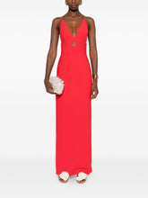 Solace London Maxi Cross-Back V-Neck Red Dress Red