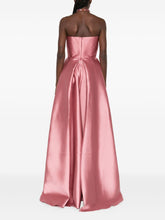 Solace London Strapless Satin Pleated Midi Dress Pink pink
