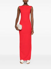 Solace London Boat Neck Sleeveless Red Maxi Dress Red