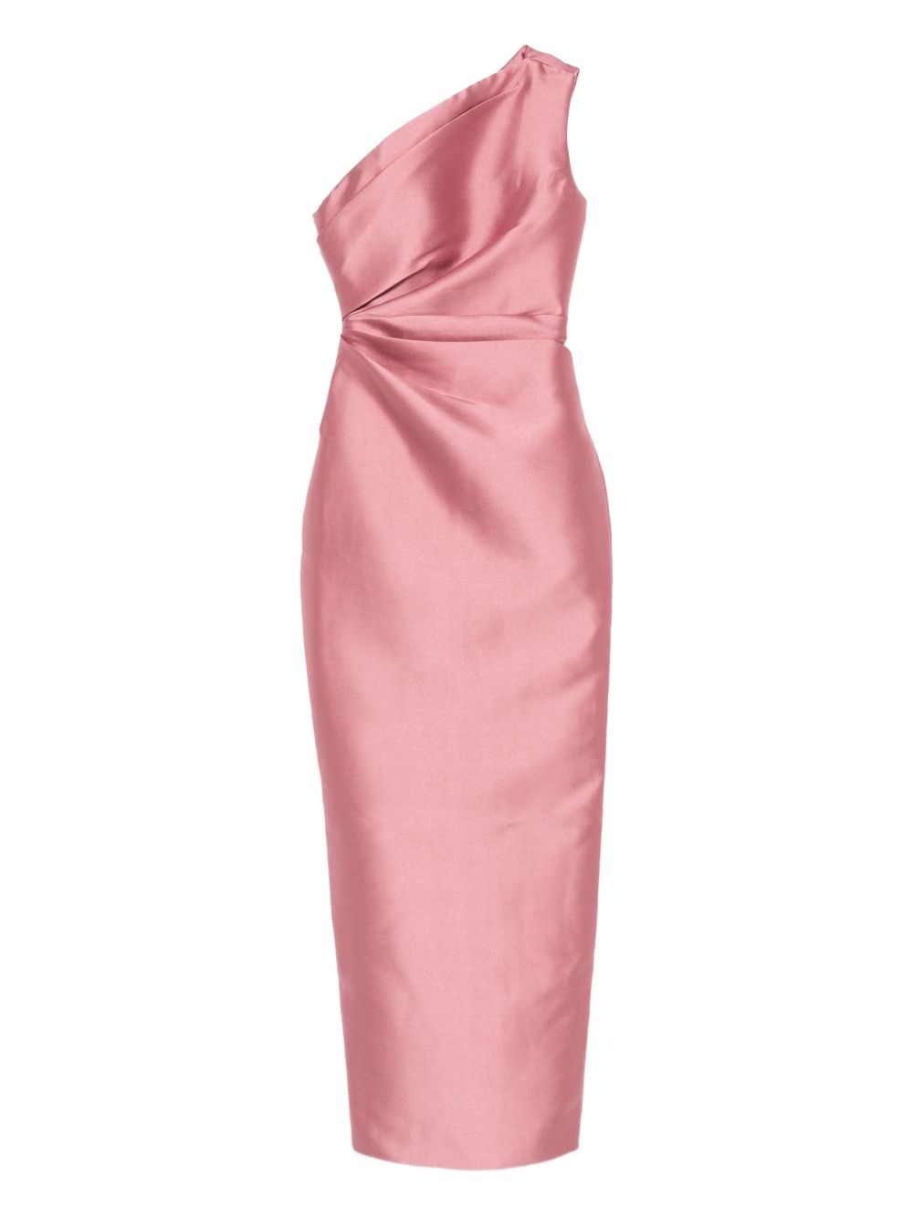 Solace London One-Shoulder Draped Maxi Dress Pink Pink
