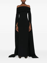 Solace London Off-Shoulder Maxi Black Dress Black