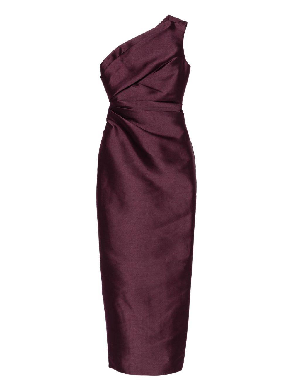 Solace London One-Shoulder Draped Maxi Dress Purple