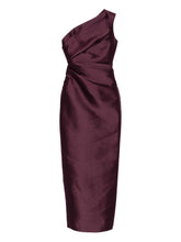 Solace London One-Shoulder Draped Maxi Dress Purple