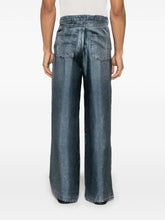 Pierre Louis Mascia Denim Print Silk Trousers Grey