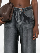 Pierre Louis Mascia Wide-Leg Silk Denim-Print Trousers Blue