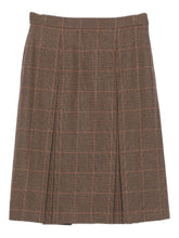 Saint Laurent Plaid Wool-Cashmere Blend Mini Skirt Beige