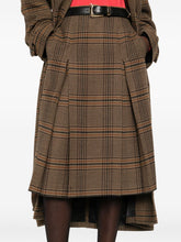 Saint Laurent Plaid Wool-Cashmere Blend Mini Skirt Beige