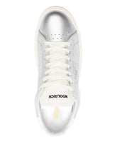 Woolrich Arrow Leather Platform Sneakers Silver