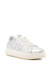Woolrich Arrow Leather Platform Sneakers Silver