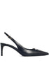 Dolce & Gabbana Capra Leather Pointed-Toe Slingback Pumps Black
