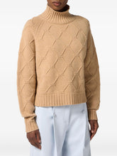 Elisabetta Franchi Crewneck Wool-Cashmere Blend Sweater Beige