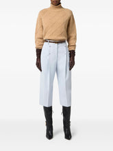 Elisabetta Franchi Crewneck Wool-Cashmere Blend Sweater Beige