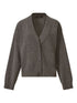 Fabiana Filippi V-Neck Metallic Ribbed Wool-Blend Cardigan Grey