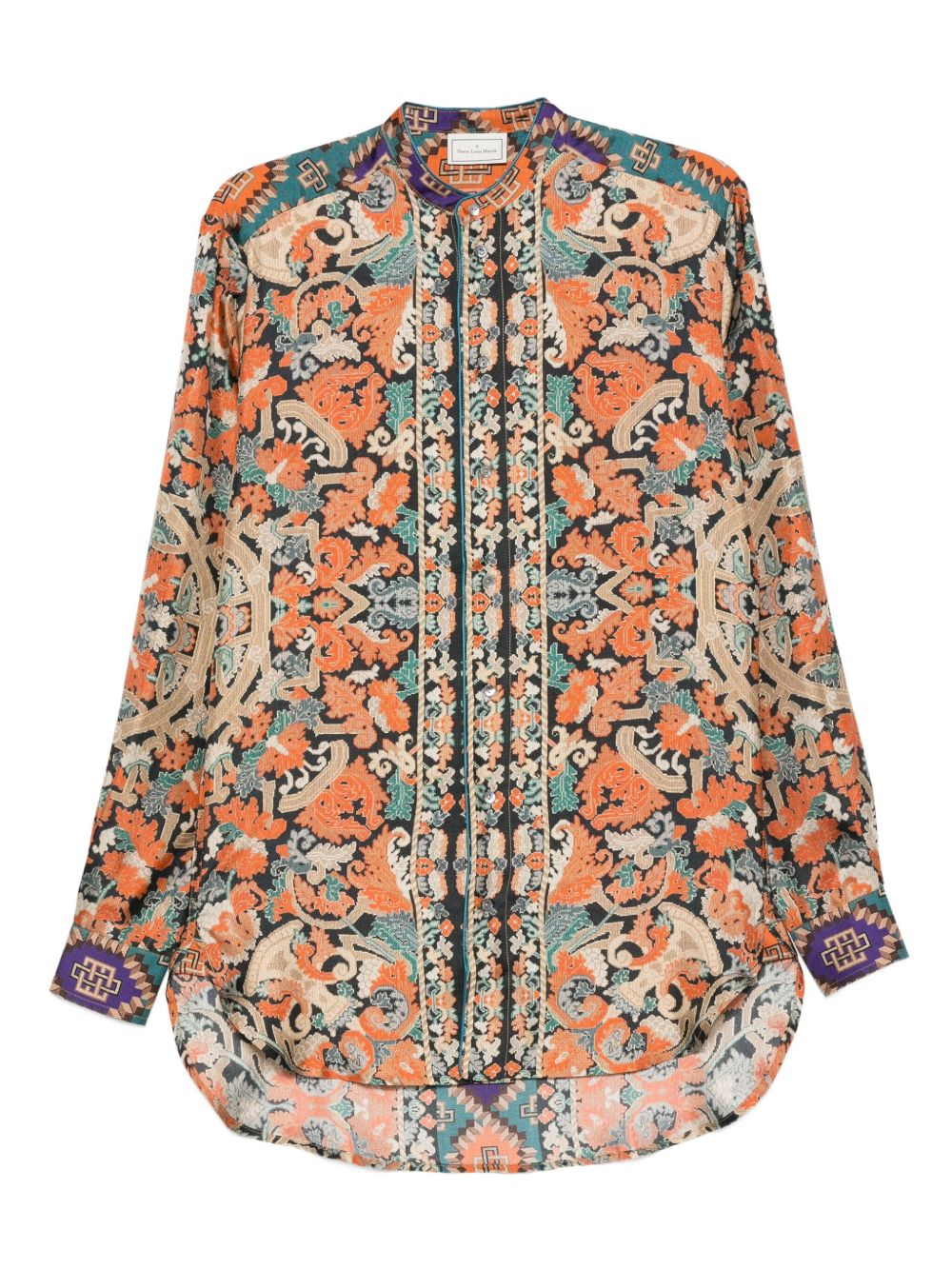 Pierre Louis Mascia Printed Silk Paisley Shirt Multicolour