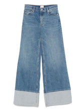 Alice + Olivia Wilson Wide-Leg Jeans with Contrast Cuffs in Clear Blue Clear Blue