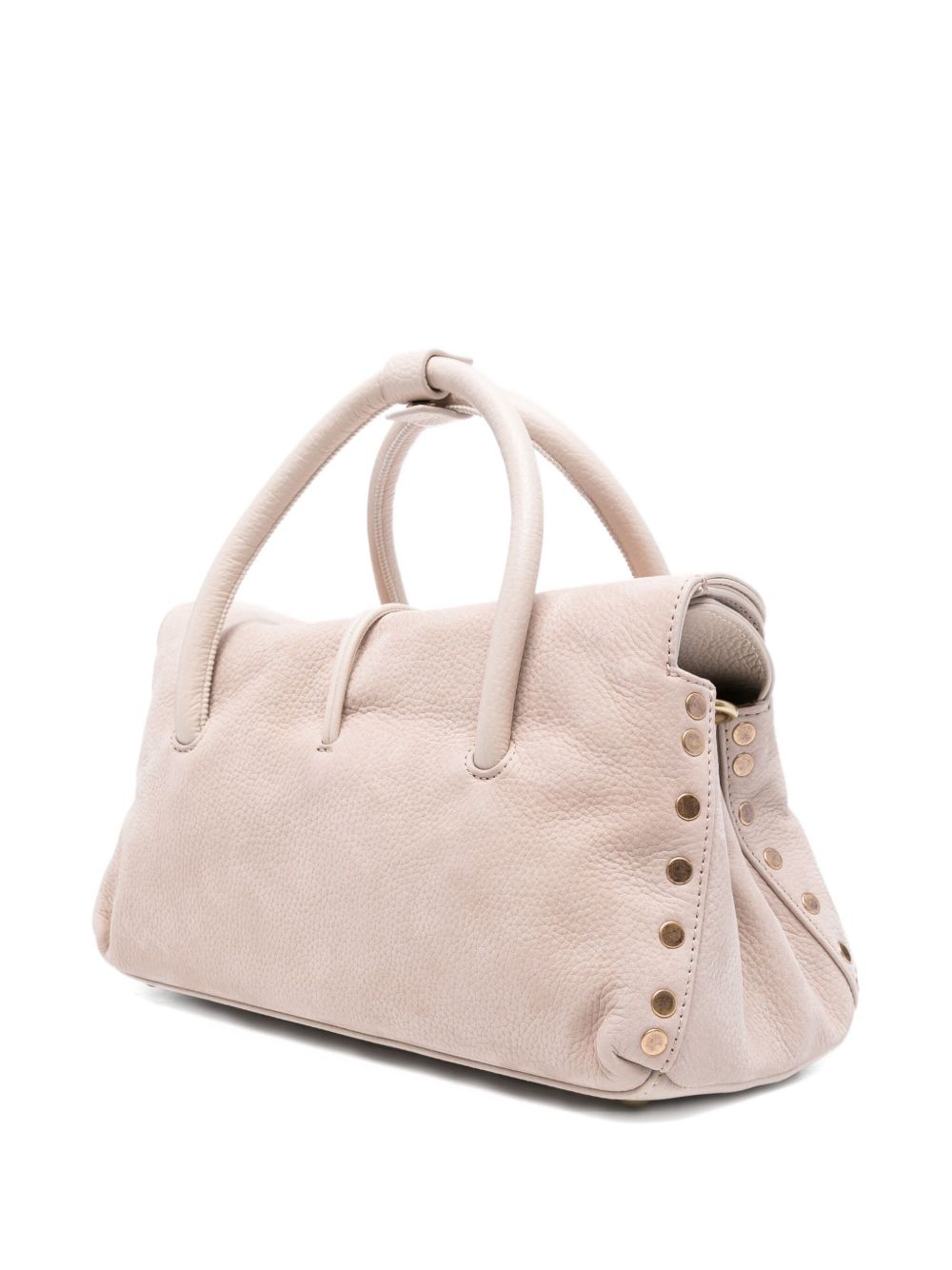 Zanellato Small Top-Handle Suede Leather Tote Bag Beige
