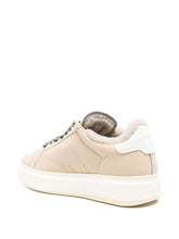 Woolrich Arrow Platform Shearling-Lined Calf Leather Sneakers Cream