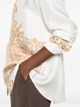 Pierre Louis Mascia Paisley Embroidered Silk Shirt White White