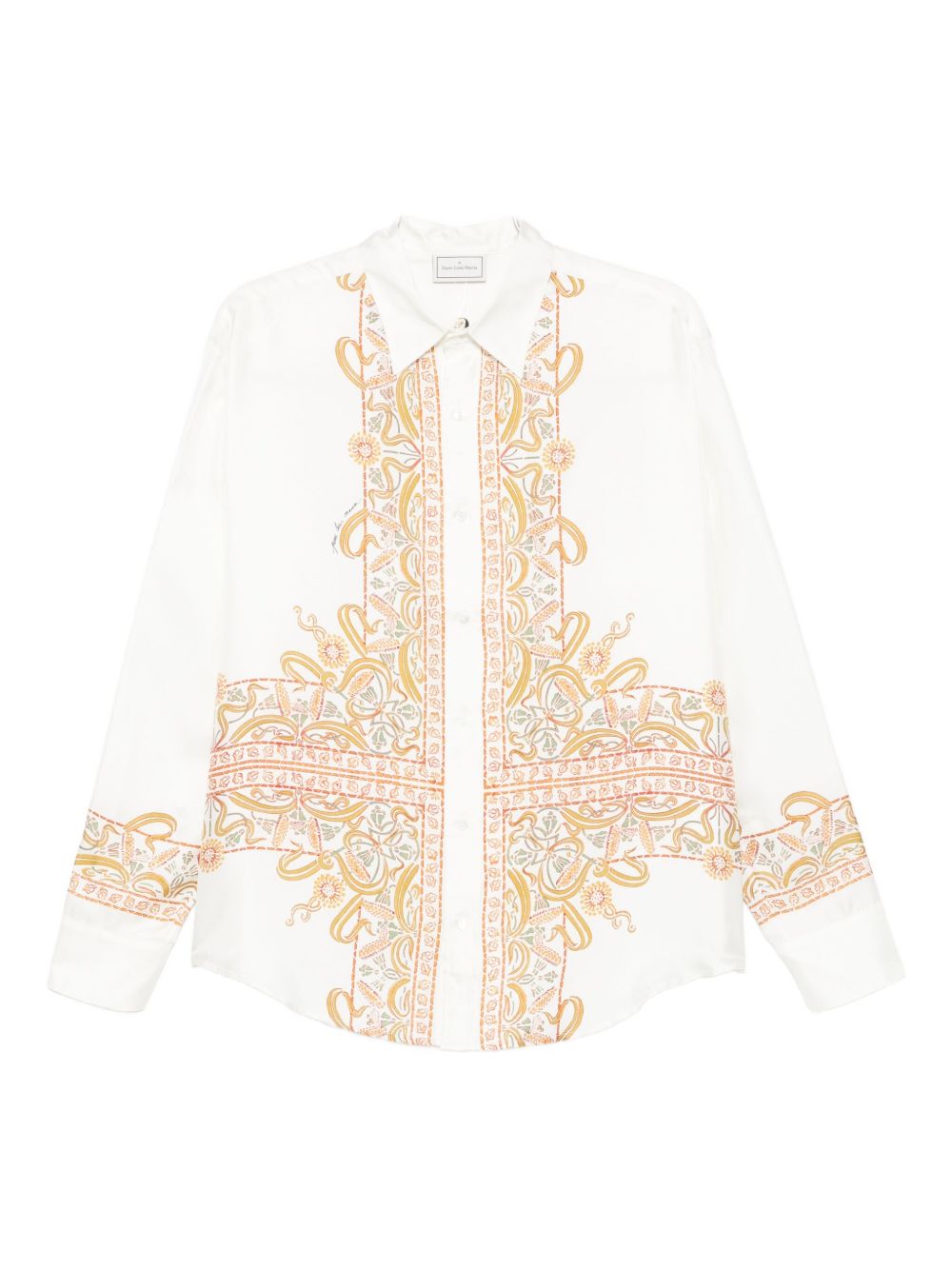 Pierre Louis Mascia Paisley Embroidered Silk Shirt White White
