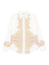 Pierre Louis Mascia Paisley Embroidered Silk Shirt White White