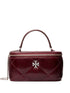 Tory Burch Kira Leather and Silk-Nylon Clutch Bag Bordeaux